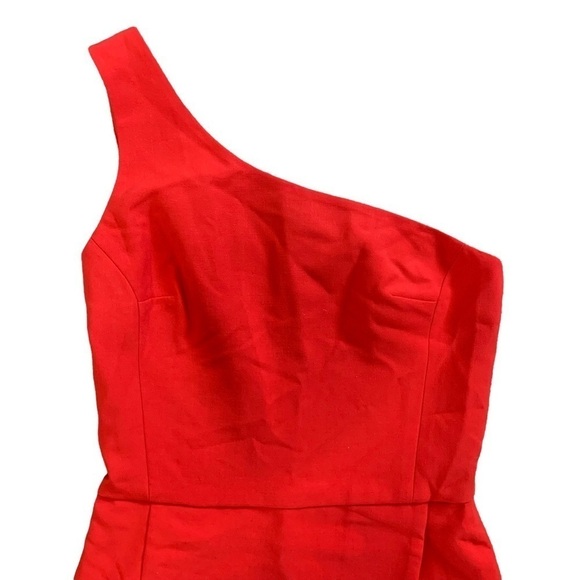 French Connection Whisper One-Shoulder Envelope Minidress In Color Flame Size 0 - Picture 6 of 12